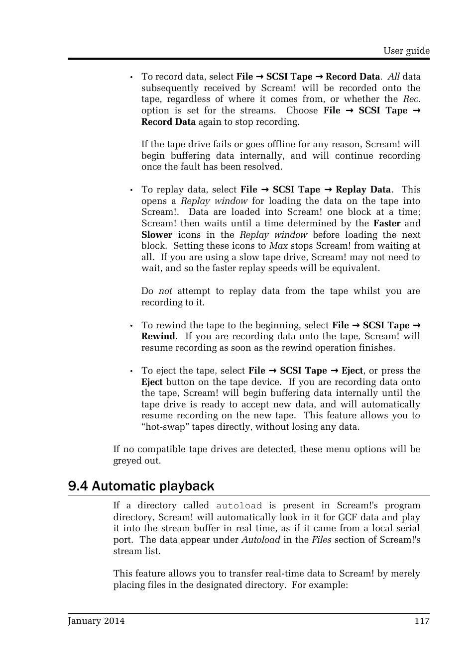 4 automatic playback | Guralp Systems Scream User Manual | Page 117 / 142