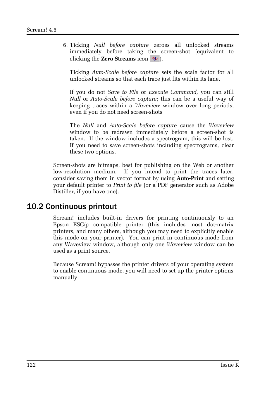 2 continuous printout | Guralp Systems Scream User Manual | Page 122 / 142