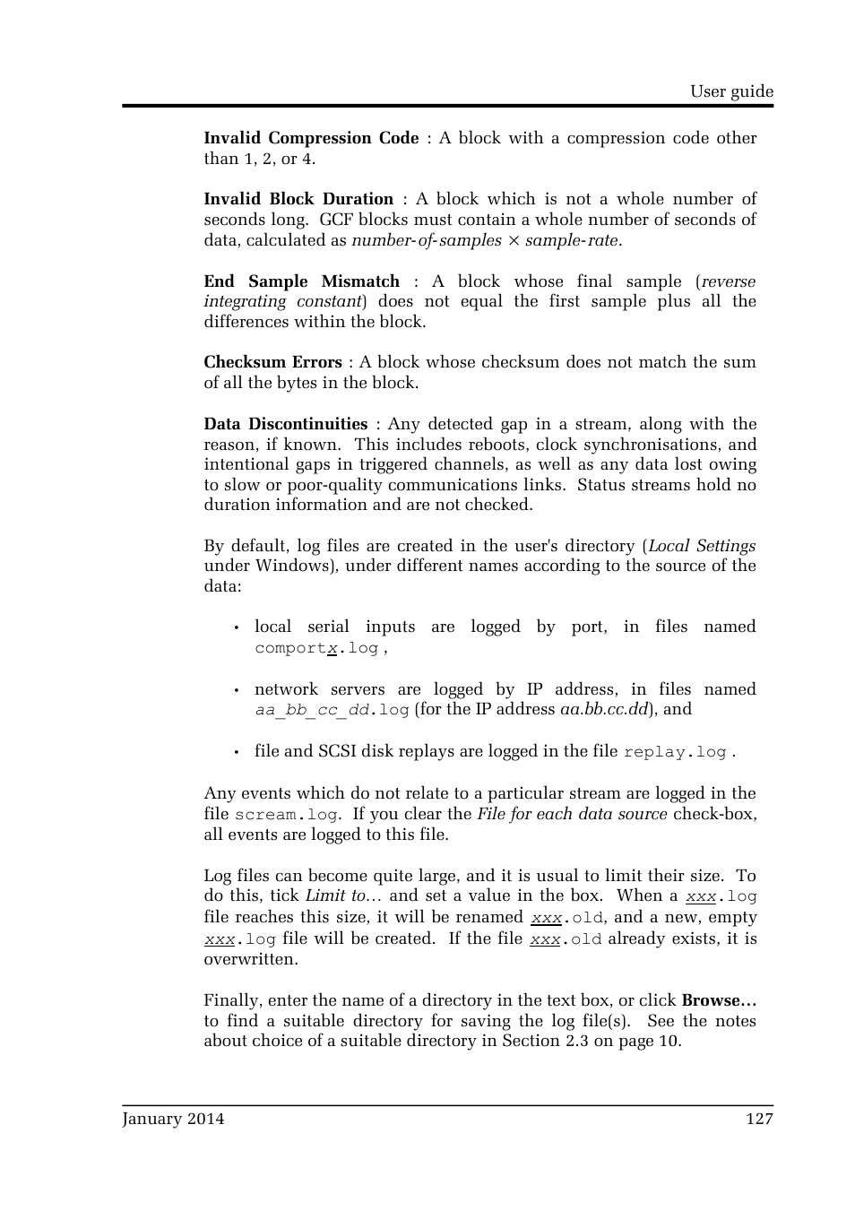 Guralp Systems Scream User Manual | Page 127 / 142