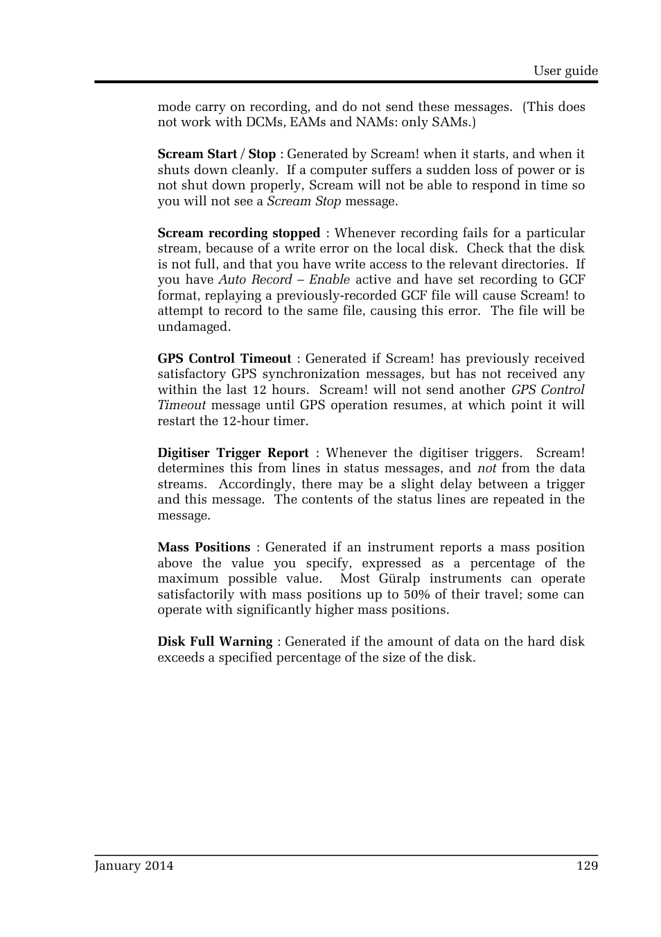 Guralp Systems Scream User Manual | Page 129 / 142