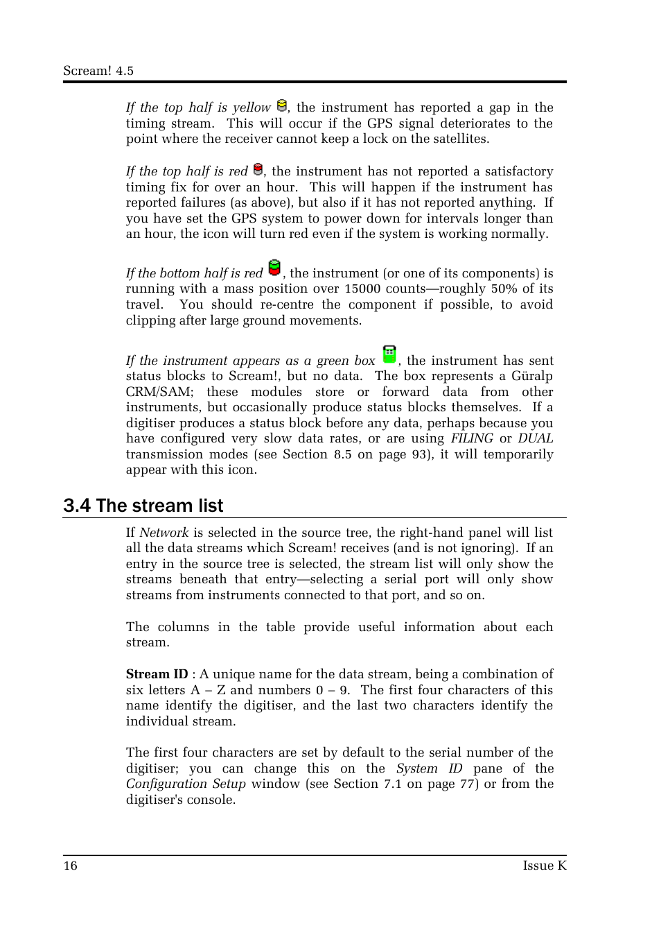 4 the stream list | Guralp Systems Scream User Manual | Page 16 / 142