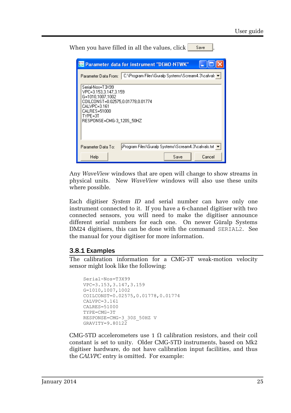 1 examples | Guralp Systems Scream User Manual | Page 25 / 142
