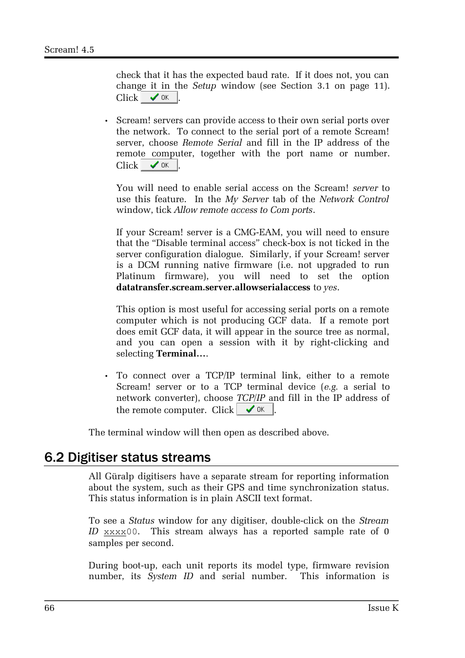 2 digitiser status streams | Guralp Systems Scream User Manual | Page 66 / 142