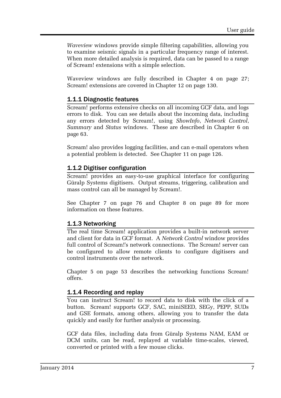 Guralp Systems Scream User Manual | Page 7 / 142