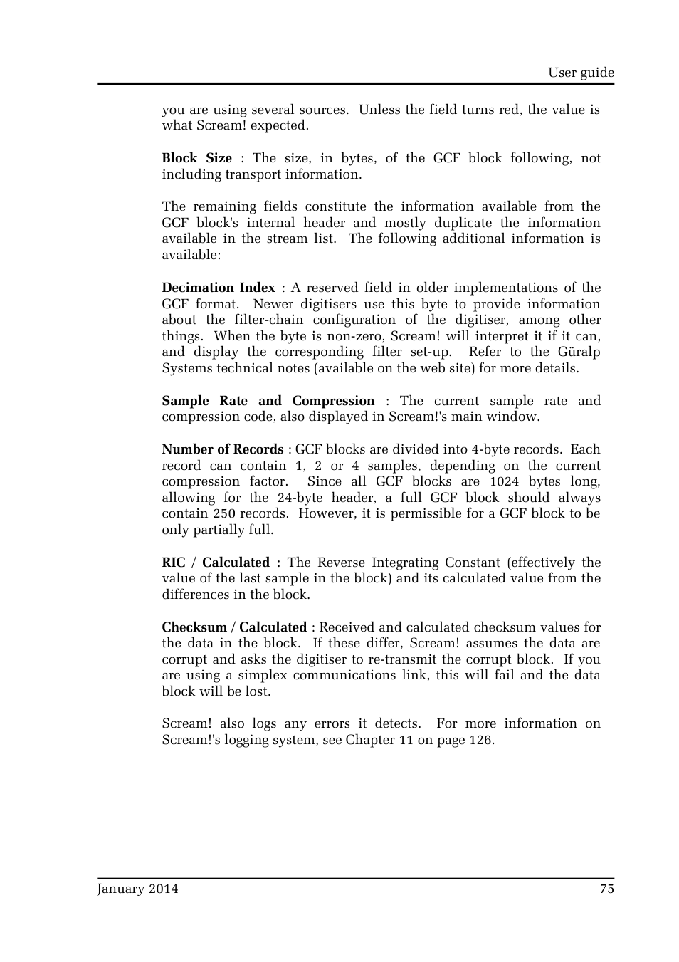 Guralp Systems Scream User Manual | Page 75 / 142