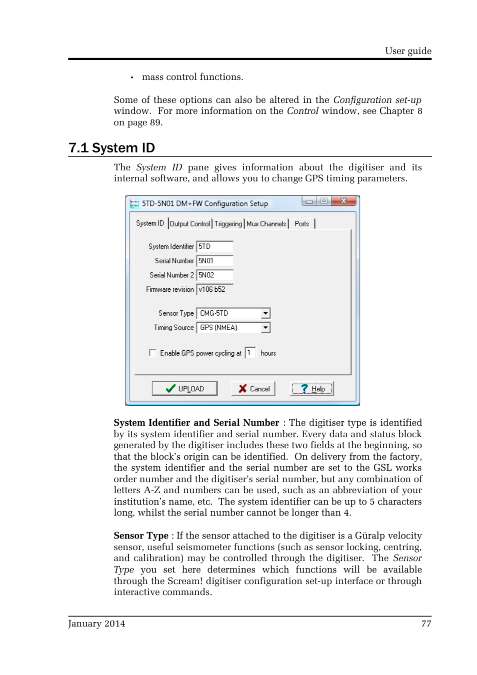 1 system id | Guralp Systems Scream User Manual | Page 77 / 142