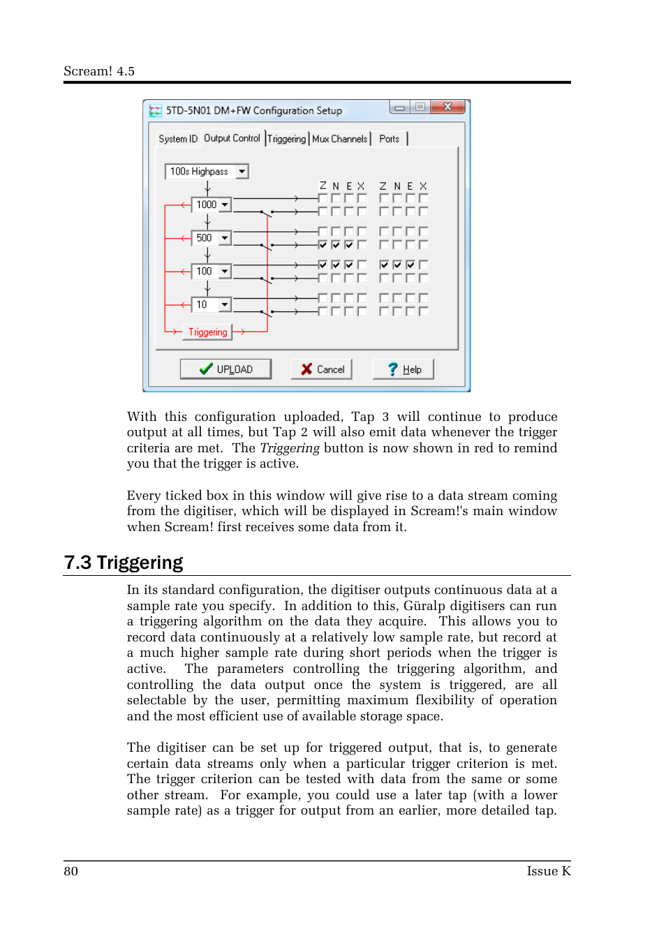 3 triggering | Guralp Systems Scream User Manual | Page 80 / 142