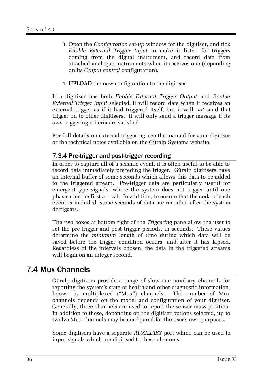 4 mux channels | Guralp Systems Scream User Manual | Page 86 / 142