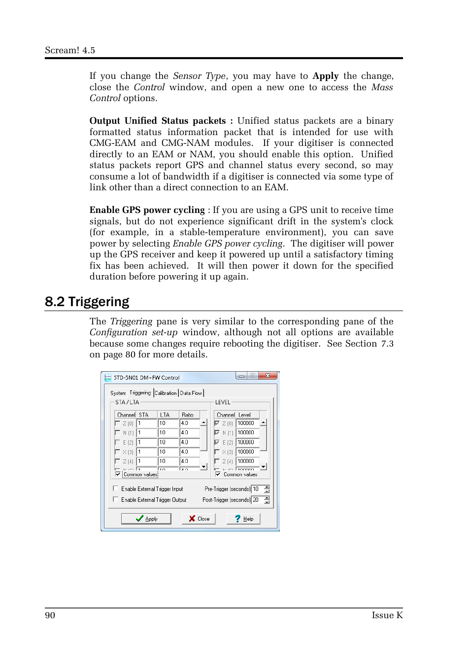 2 triggering | Guralp Systems Scream User Manual | Page 90 / 142