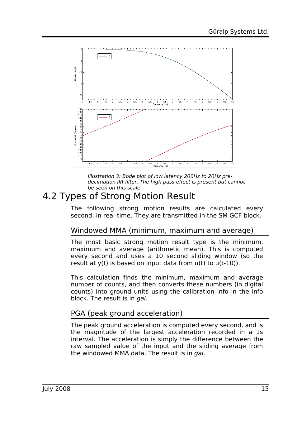 2 types of strong motion result | Guralp Systems Strong Motion User Manual | Page 15 / 17