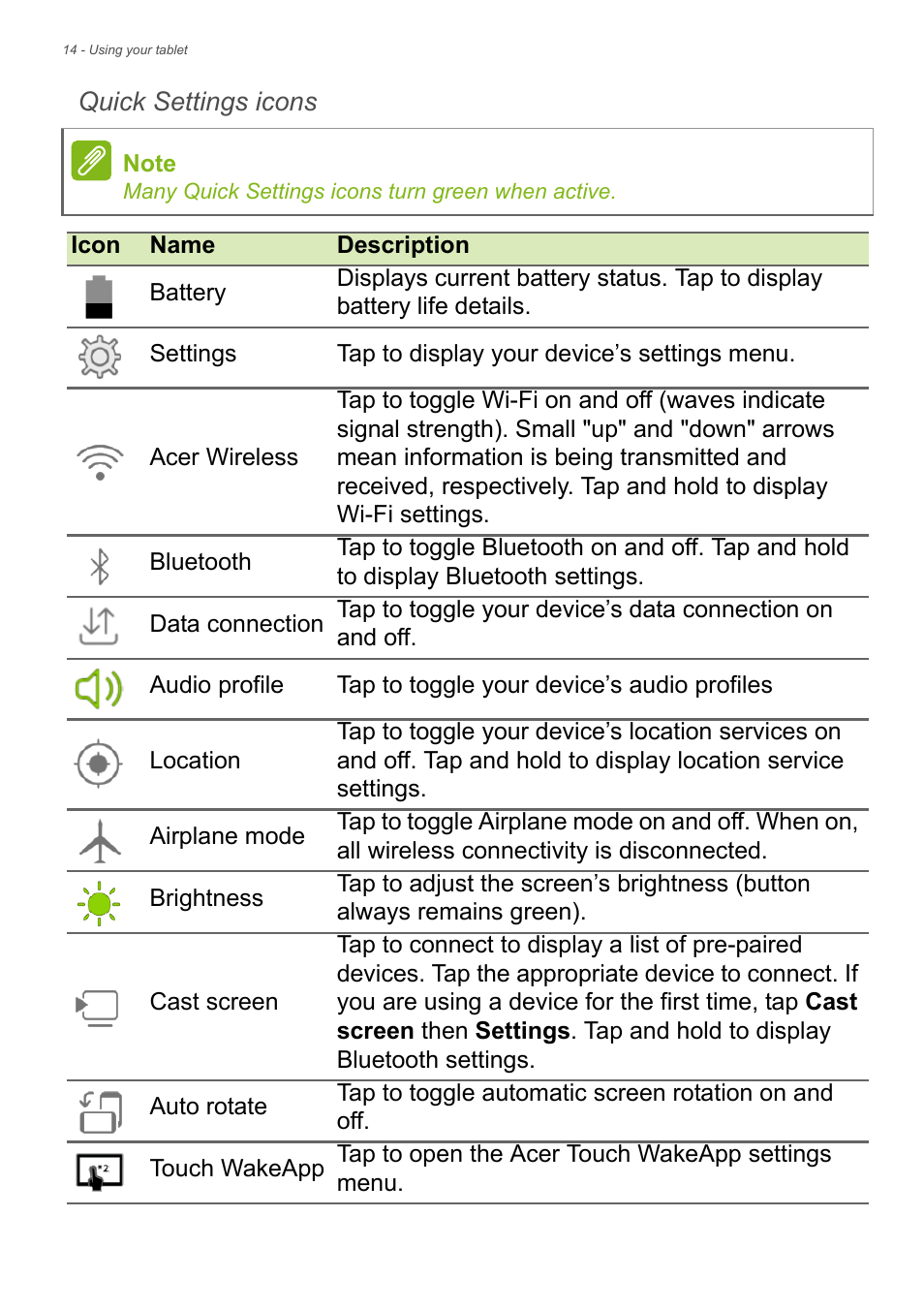 Acer Iconia Talk S A1-724 User Manual | Page 14 / 56