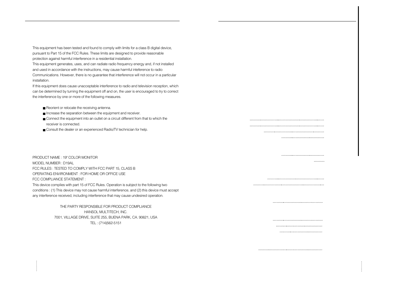 Hansol 930D User Manual | 35 pages