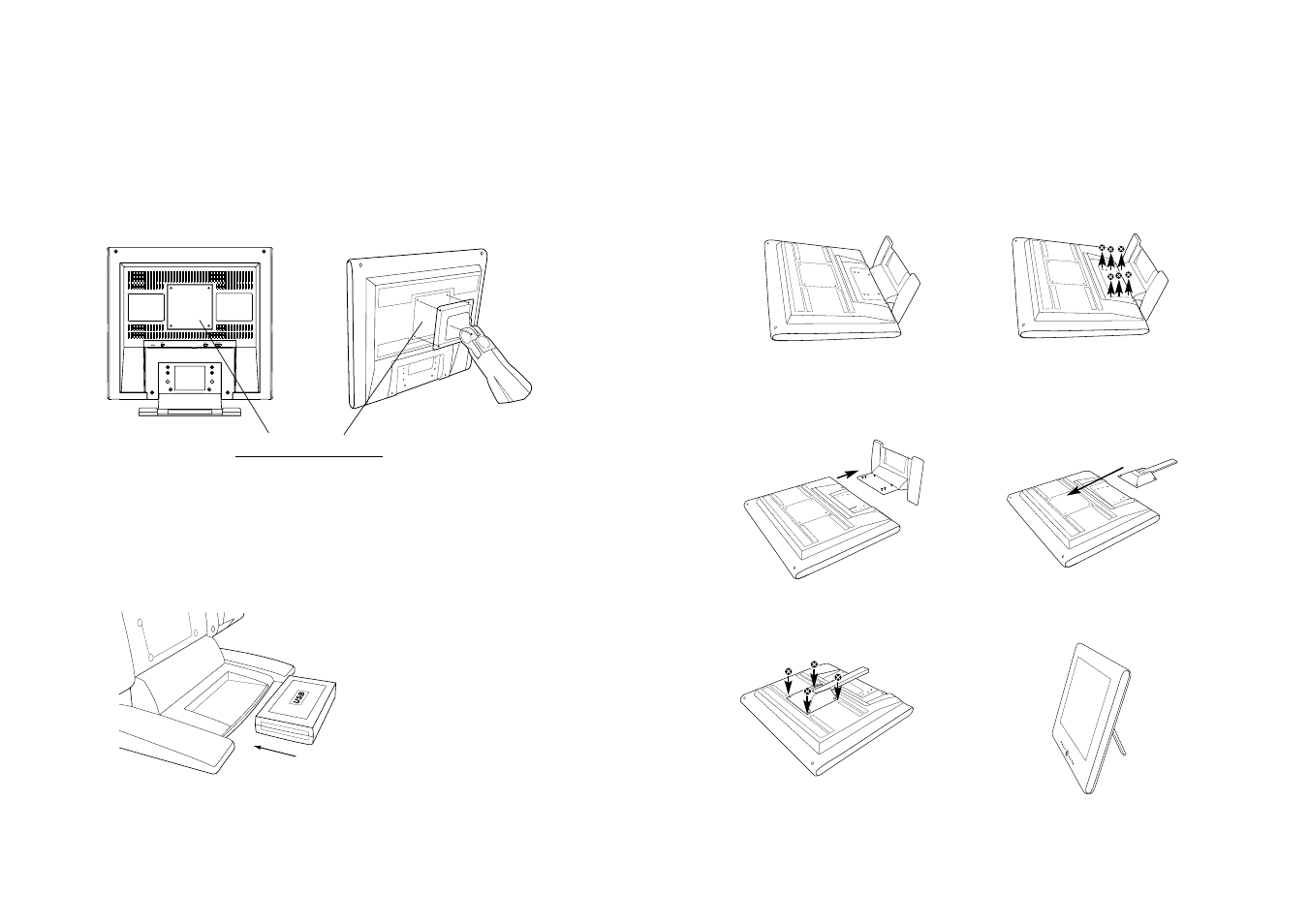 Installing option stand, Installing vesa and usb, Installing vesa stand | Installing usb (optional) | Hansol 700FS User Manual | Page 12 / 15