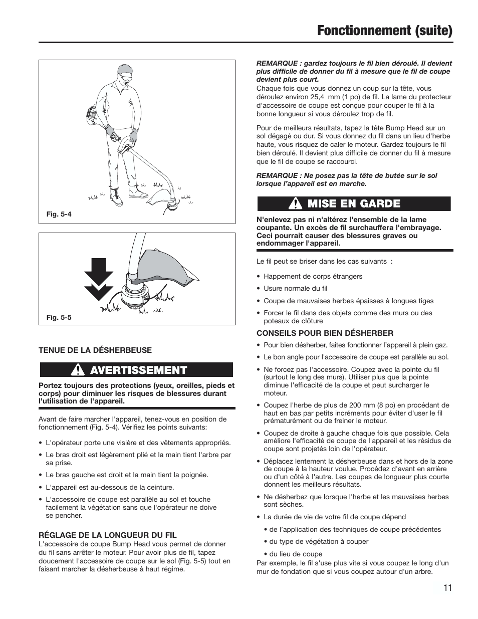Fonctionnement (suite) | Cub Cadet CC2000 User Manual | Page 31 / 60