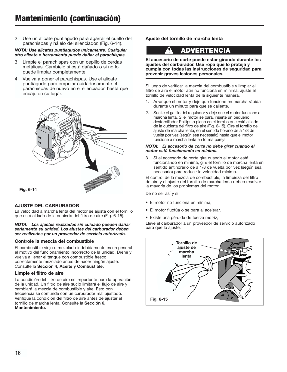 Mantenimiento (continuación) | Cub Cadet CC2000 User Manual | Page 56 / 60