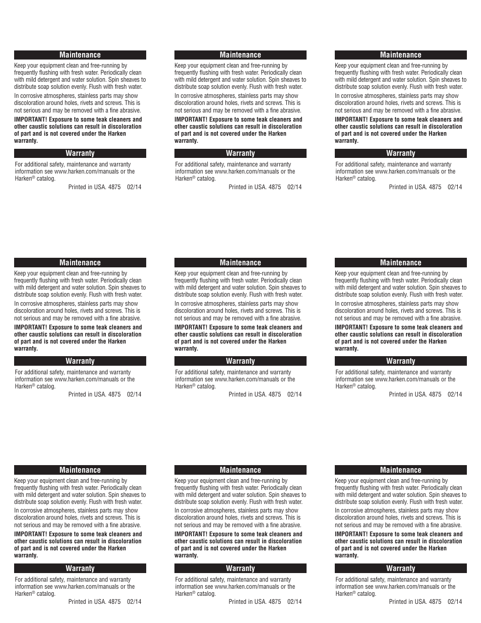 Harken H-27808A 40 mm Carbo Block U-Lock User Manual | Page 2 / 2