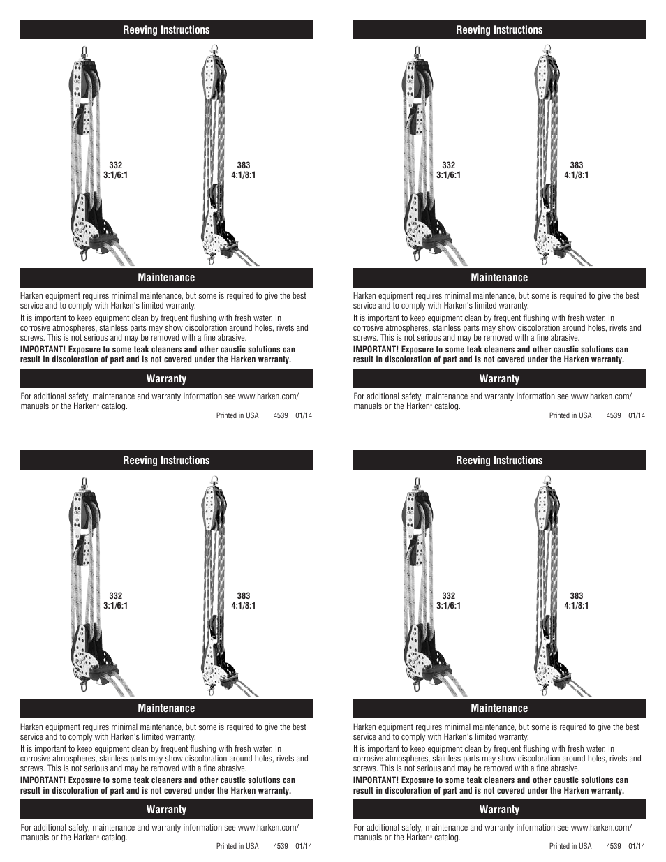Harken 332 Two-Speed Mainsheet System User Manual | Page 2 / 2