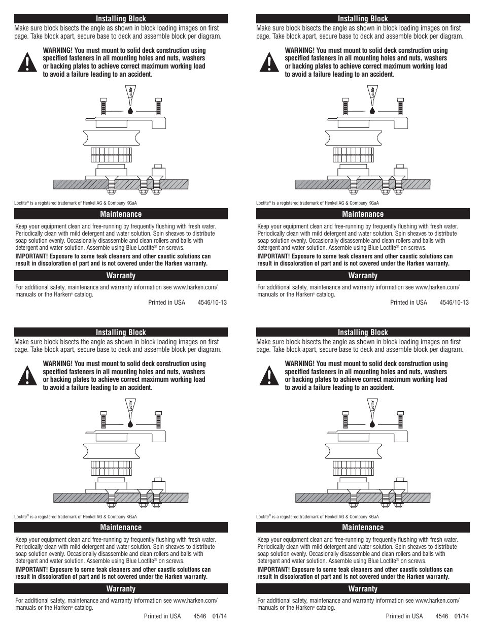 Harken 3220 Black Magic Footblock User Manual | Page 2 / 2