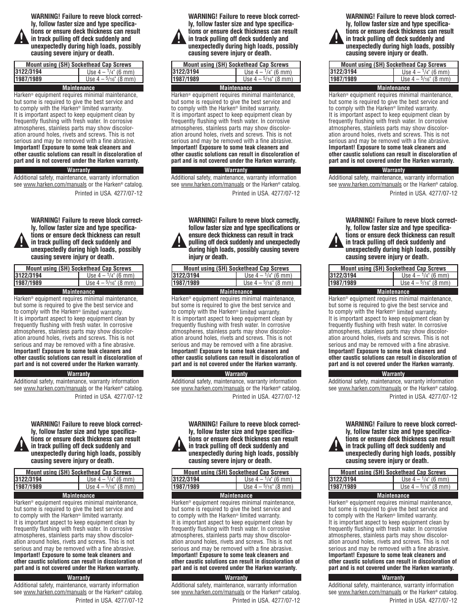 Harken 3122 Flip-Flop Block User Manual | Page 2 / 2