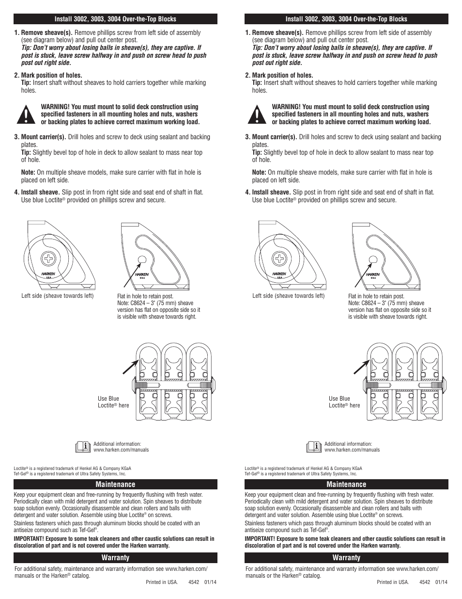 Harken 1988 Mastbase Block User Manual | Page 2 / 2