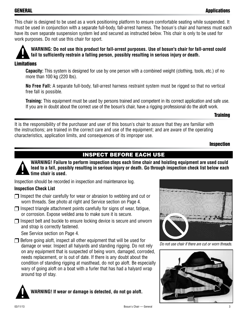 Harken 2234 Bosun's Chair User Manual | Page 3 / 12