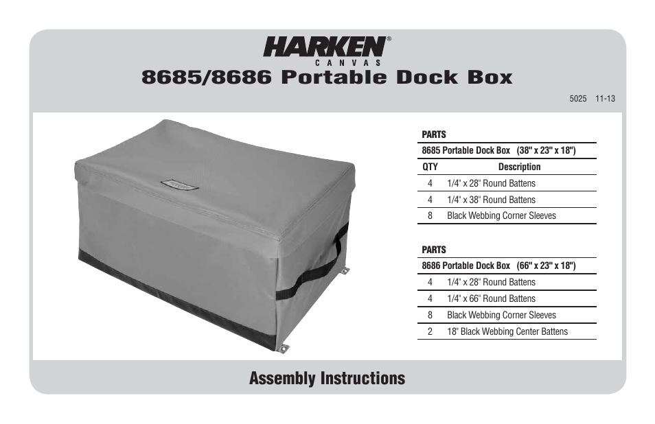Harken 8685 Portable Soft-Sided Dock Box User Manual | 4 pages