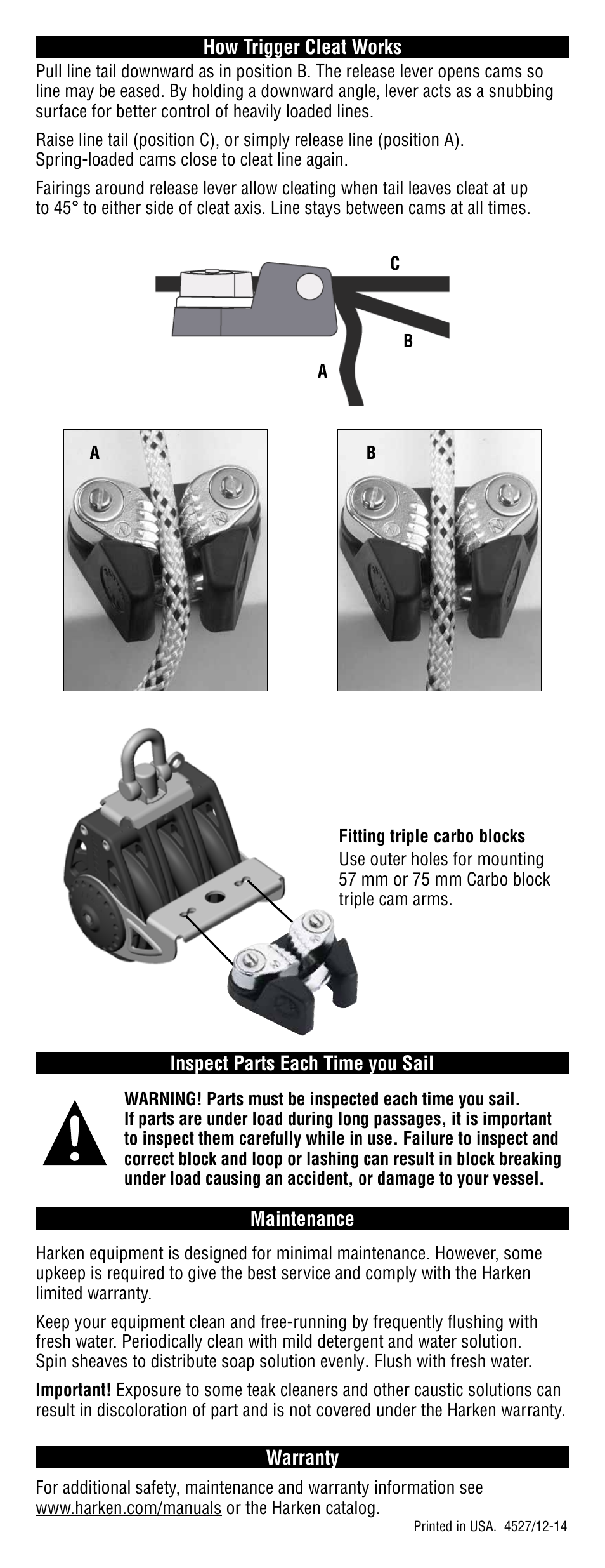 Harken 418 Trigger cleat User Manual | Page 2 / 2