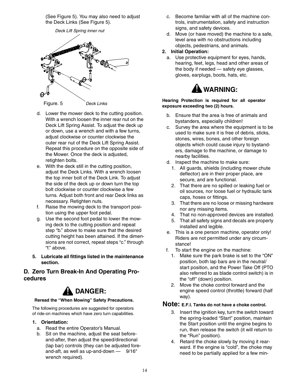 Danger, Warning | Cub Cadet 48-inch Fabricated Deck User Manual | Page 14 / 36