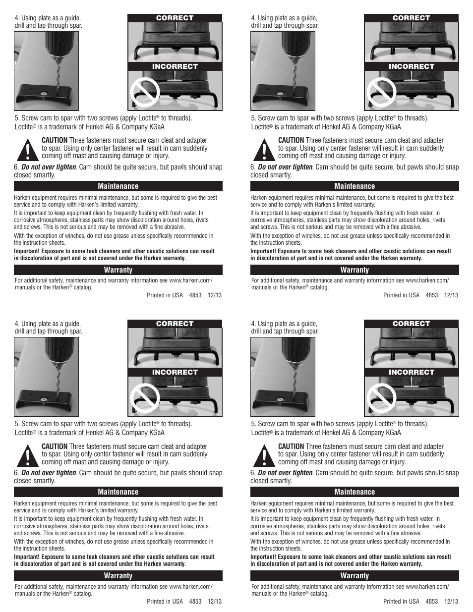 Harken 438 Cam adapter plate User Manual | Page 2 / 2