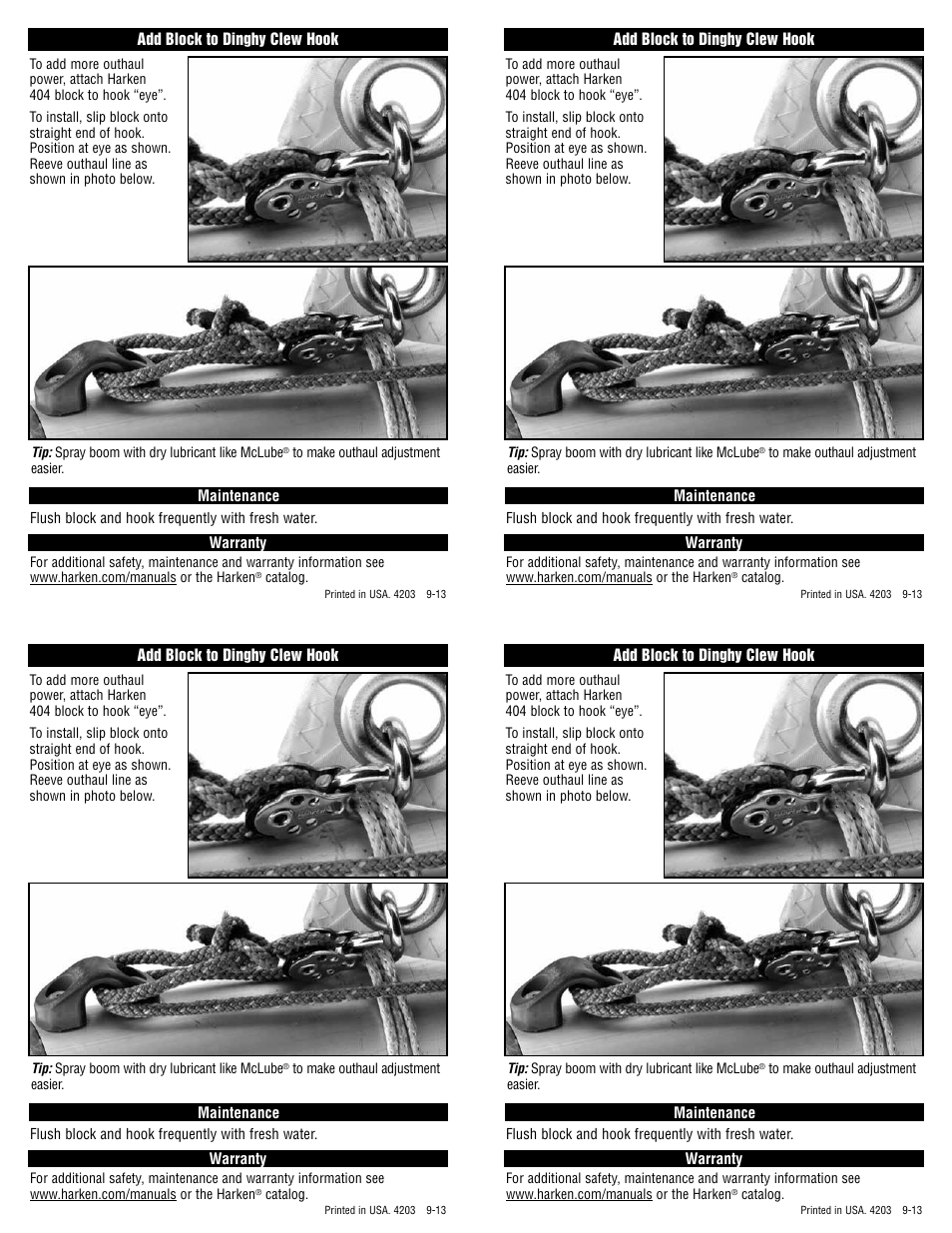 Harken 394 Dinghy clew hook User Manual | Page 2 / 2