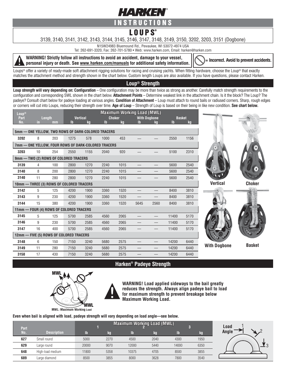 Harken 3139 LOUPS User Manual | 4 pages