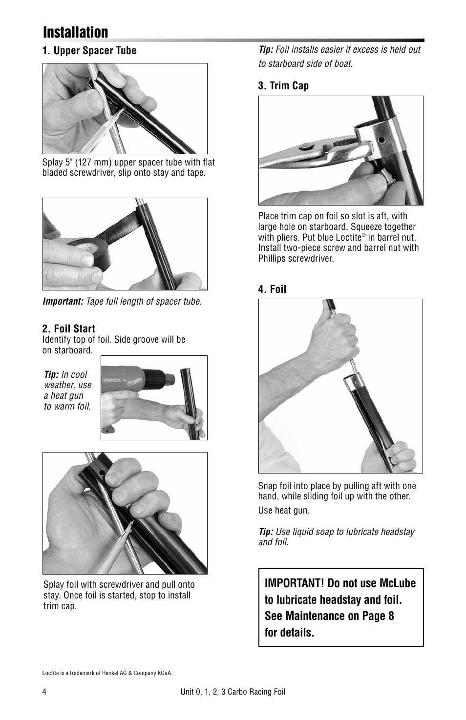 Installation | Harken 7000 Carbo Racing Foil User Manual | Page 4 / 8