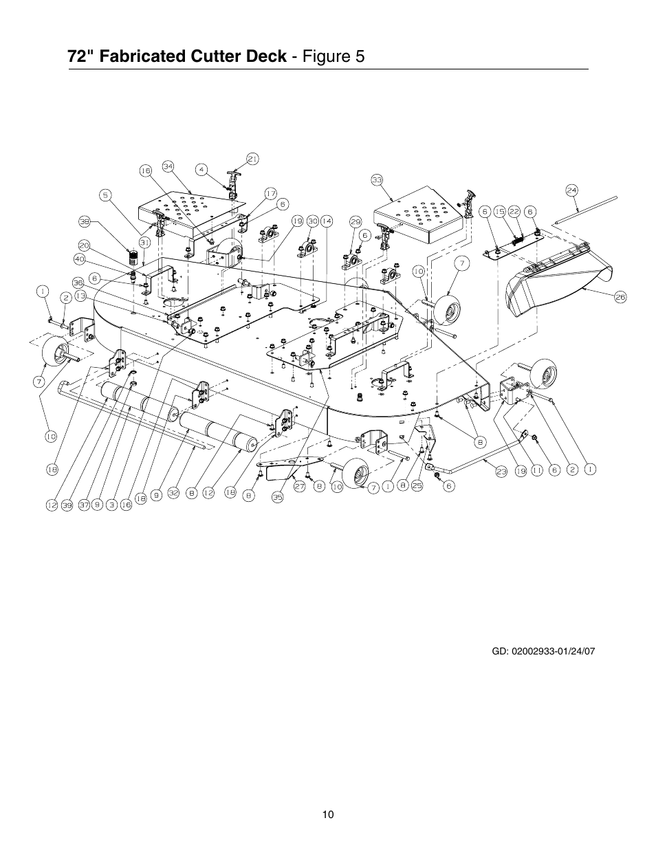 72" fabricated cutter deck - figure 5 | Cub Cadet 53AB5JEZ630 User Manual | Page 10 / 36