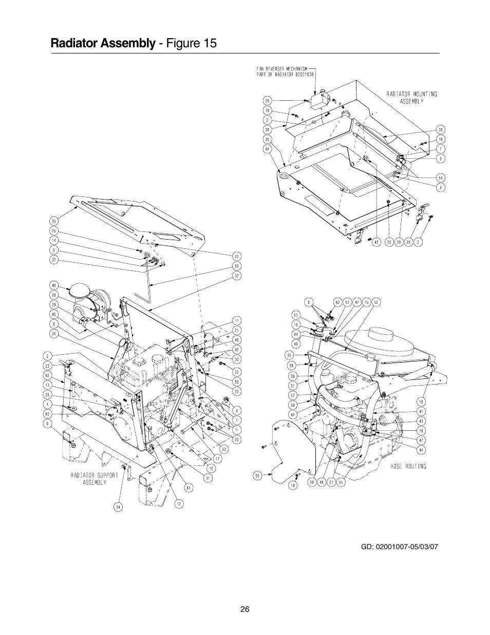 Radiator assembly - figure 15 | Cub Cadet 53AB5JEZ630 User Manual | Page 26 / 36