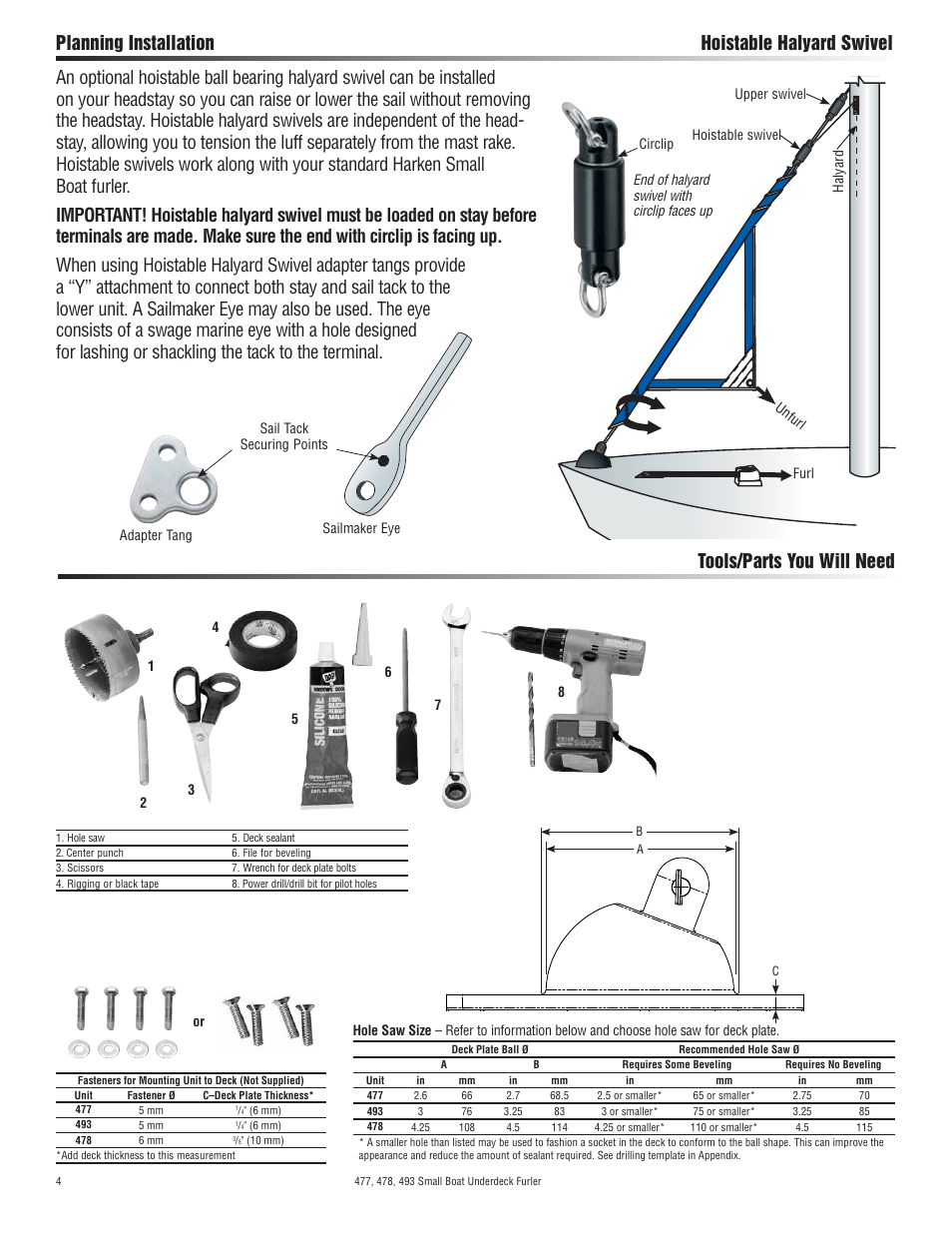Harken 477 Small Boat underdeck furling User Manual | Page 4 / 16