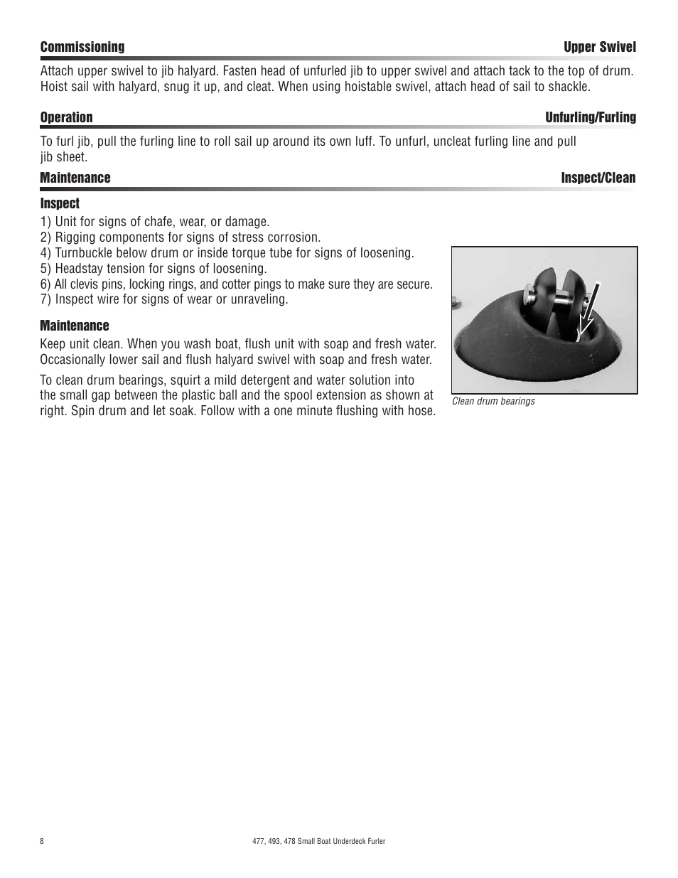 Harken 477 Small Boat underdeck furling User Manual | Page 8 / 16