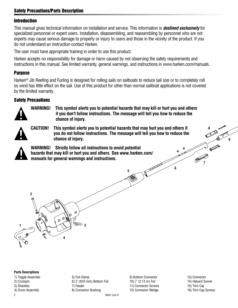 Harken 7410.10 MKIV Jib Reefing & Furling User Manual | Page 2 / 36