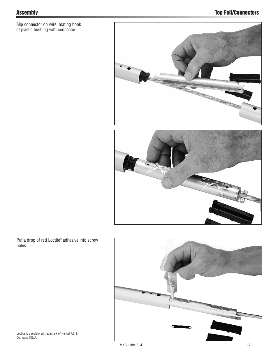 Assembly top foil/connectors | Harken 7413.10 MKIV Jib Reefing & Furling built after Feb. 2009 User Manual | Page 17 / 44