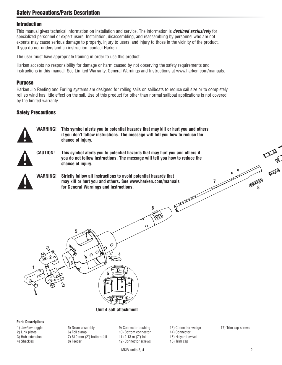 Harken 7413.10 MKIV Jib Reefing & Furling built after Feb. 2009 User Manual | Page 2 / 44