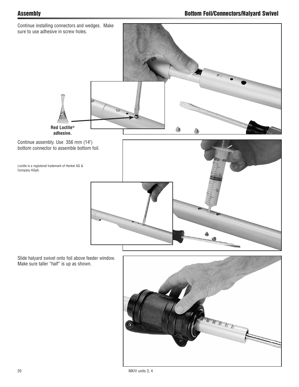 Assembly bottom foil/connectors/halyard swivel | Harken 7413.10 MKIV Jib Reefing & Furling built after Feb. 2009 User Manual | Page 20 / 44