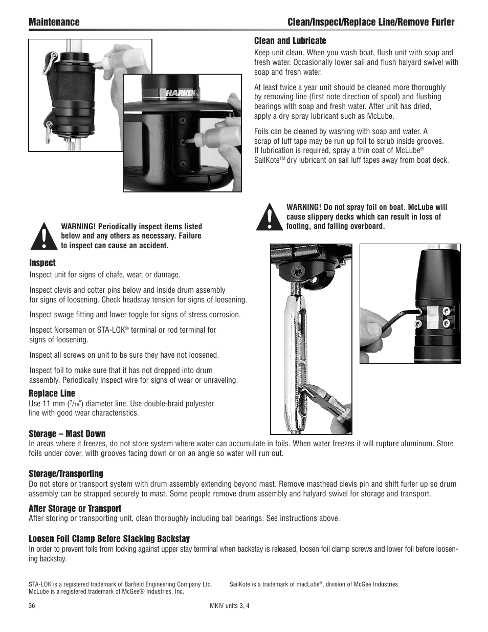 Harken 7413.10 MKIV Jib Reefing & Furling built after Feb. 2009 User Manual | Page 36 / 44