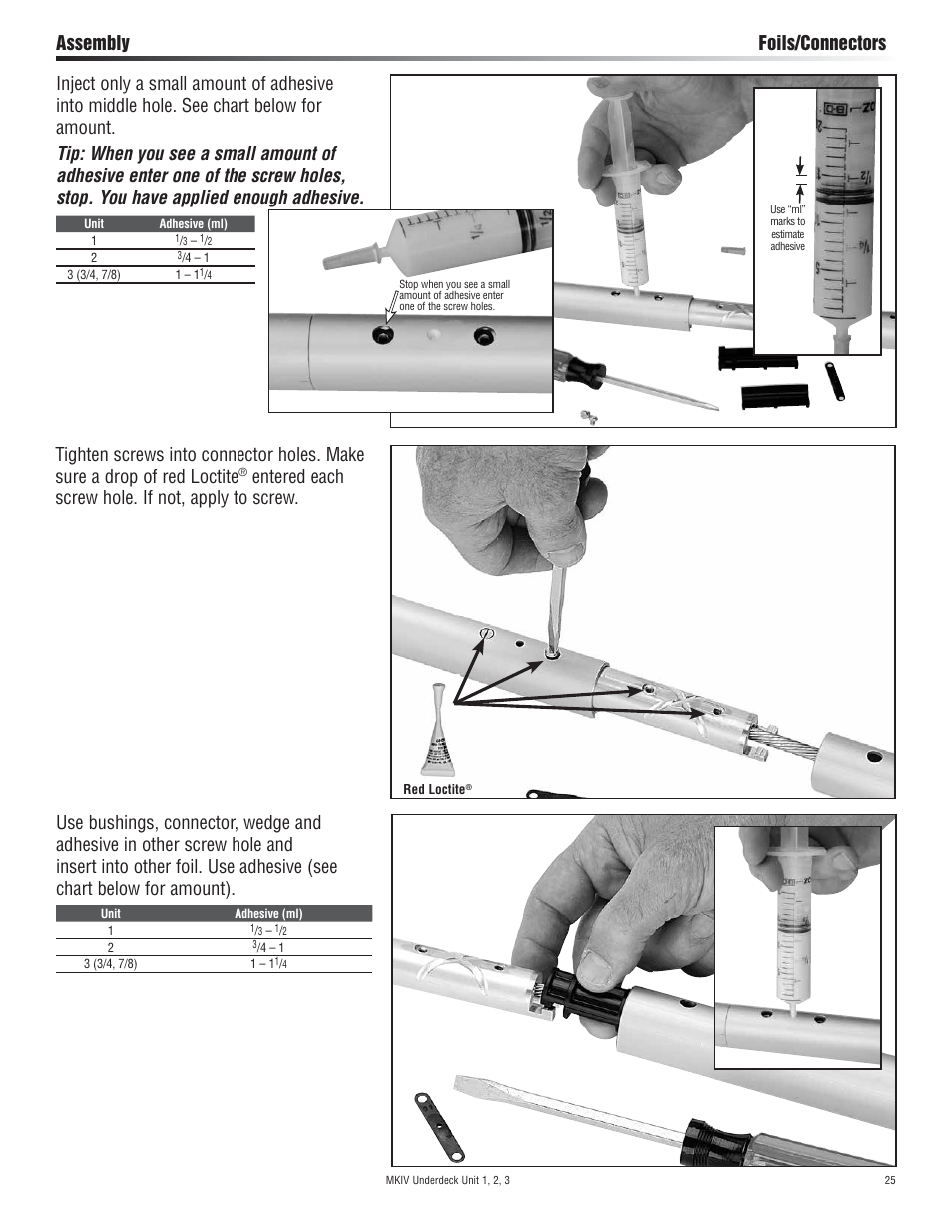 Entered each screw hole. if not, apply to screw | Harken 7411.11 1/2 MKIV Jib Reefing & Furling User Manual | Page 25 / 56