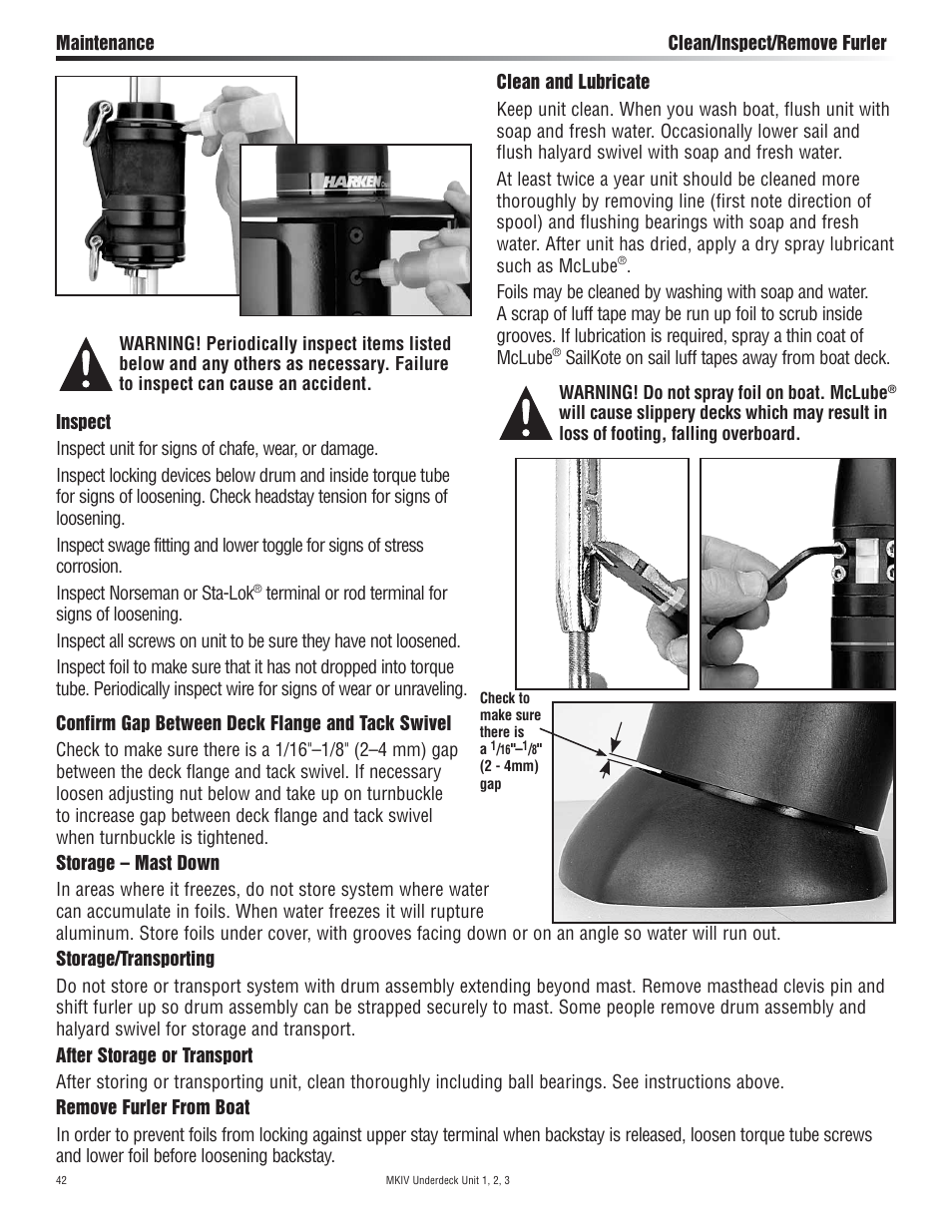 Harken 7411.11 1/2 MKIV Jib Reefing & Furling User Manual | Page 42 / 56