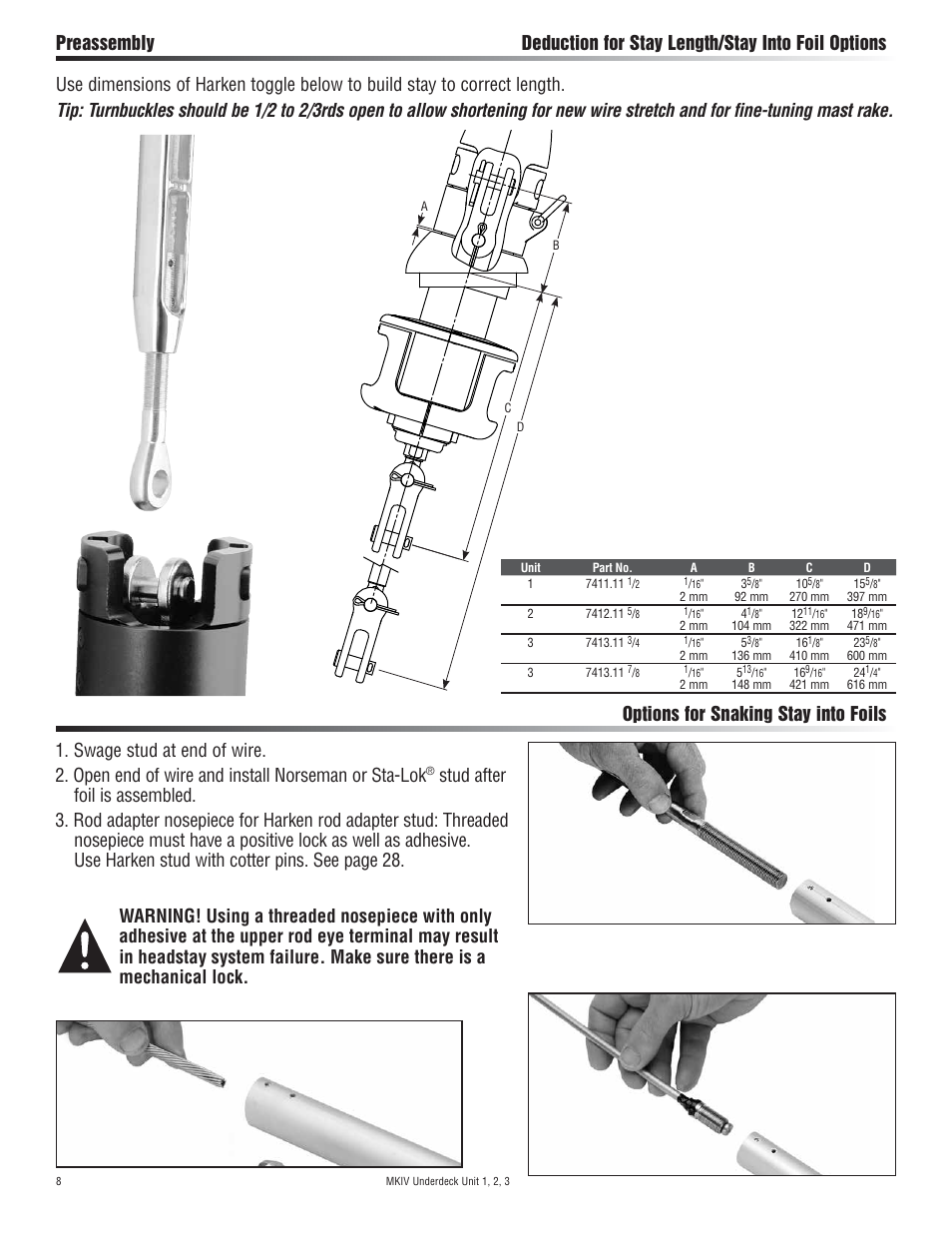 Harken 7411.11 1/2 MKIV Jib Reefing & Furling User Manual | Page 8 / 56