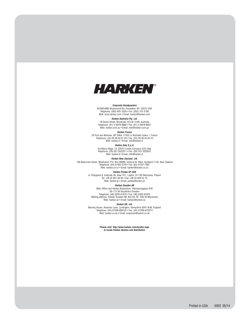 Harken 7320.10 ESP Jib Reefing & Furling User Manual | Page 36 / 36