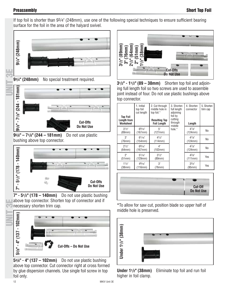 Unit 3e, 38mm) 9, 248mm) no special treatment required. 9 | 248mm) 9, 38mm) | Harken 7412.13 12V MKIV Electric Jib Reefing & Furling User Manual | Page 12 / 48