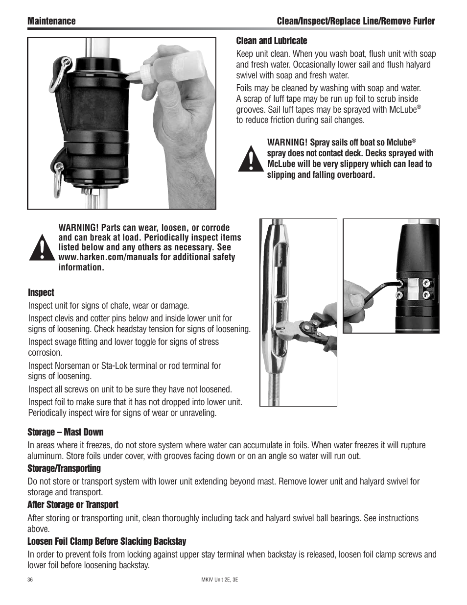 Harken 7412.13 12V MKIV Electric Jib Reefing & Furling User Manual | Page 36 / 48