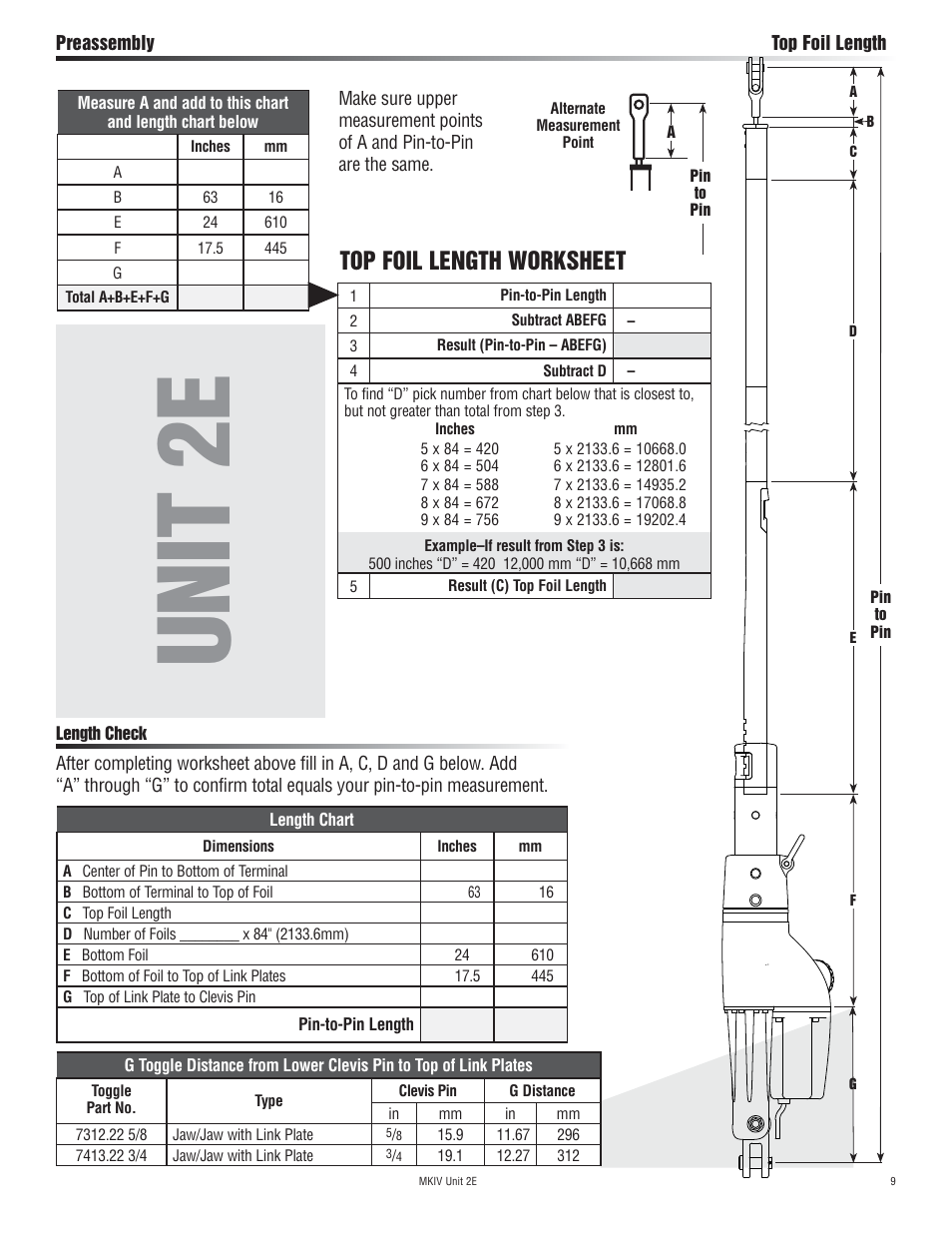 Unit 2e, Top foil length worksheet | Harken 7412.13 12V MKIV Electric Jib Reefing & Furling User Manual | Page 9 / 48