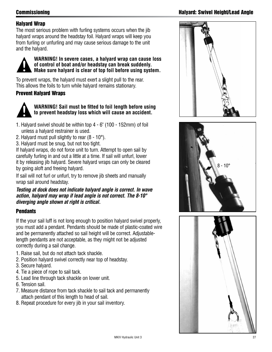 Harken 7413.15 MKIV Hydraulic Jib Reefing & Furling User Manual | Page 27 / 40