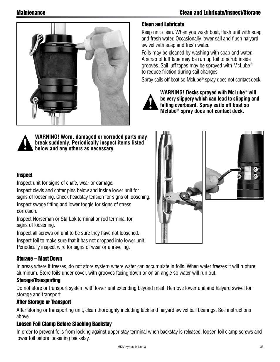 Harken 7413.15 MKIV Hydraulic Jib Reefing & Furling User Manual | Page 33 / 40